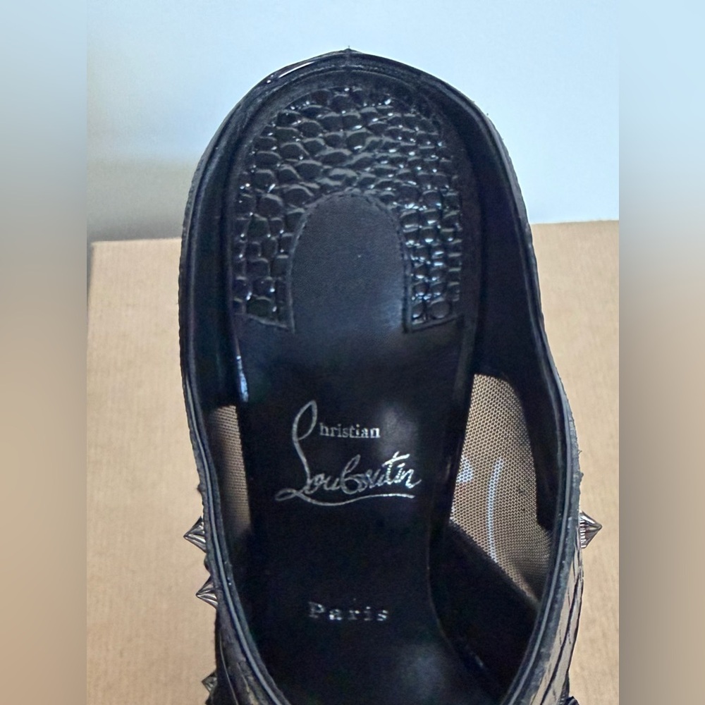 Christian Louboutin Black Mulatiag Spiked Mules - Picture 6 of 12
